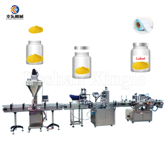 Linya ng Produksyon ng Full Auomatic Powder Weighing Filling Bottling Production