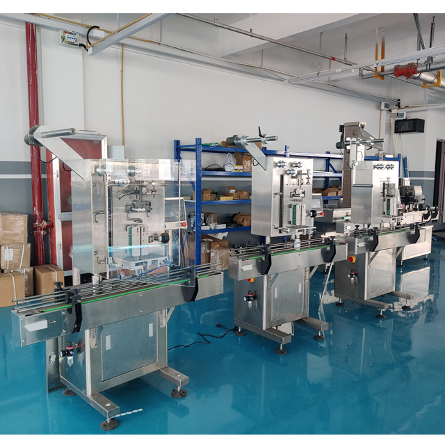 Capsule Tablet Counting Capping At Labeling Bottling Production Line