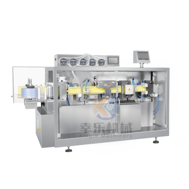 plastic ampoule filling at sealing machine